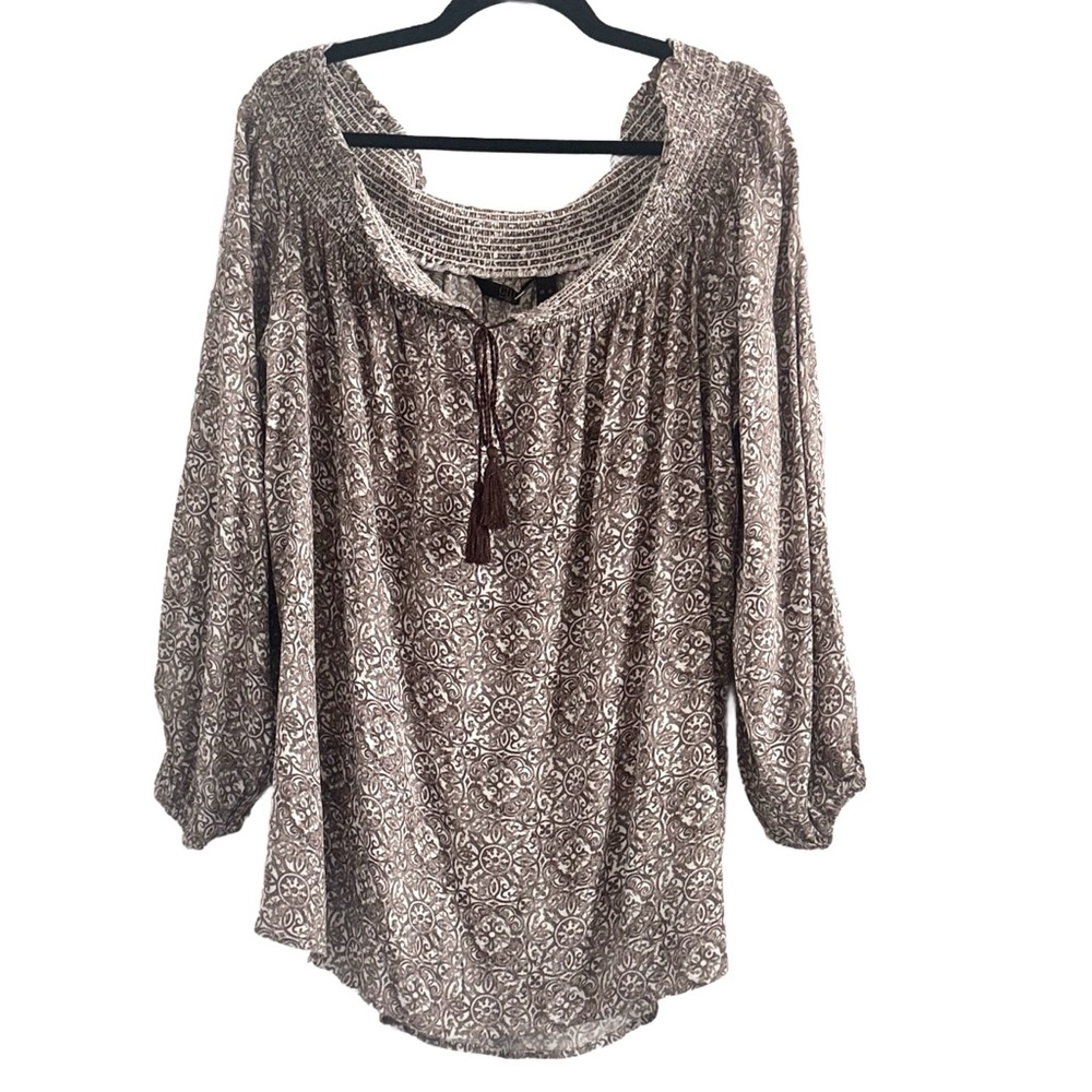 🌼 G.I.L.I. Off the Shoulder Tie Front Blouse